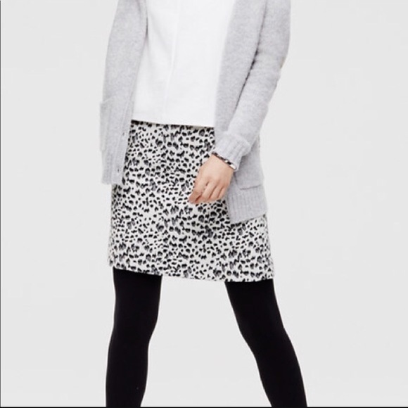 LOFT Dresses & Skirts - NWT LOFT snow leopard skirt-final price